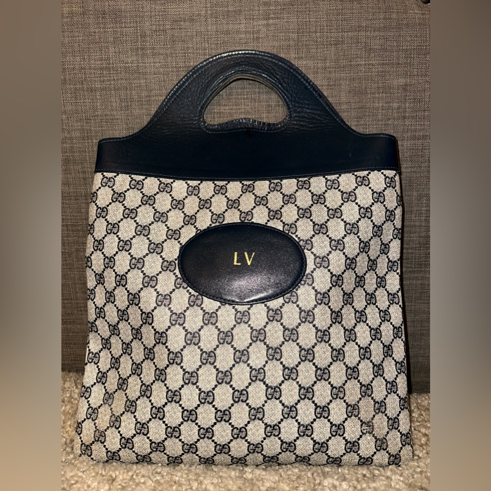 GUCCI 💙 GG Monogrammed Blue Tote